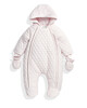 Quilted Pramsuit Pink- New Born image number 1