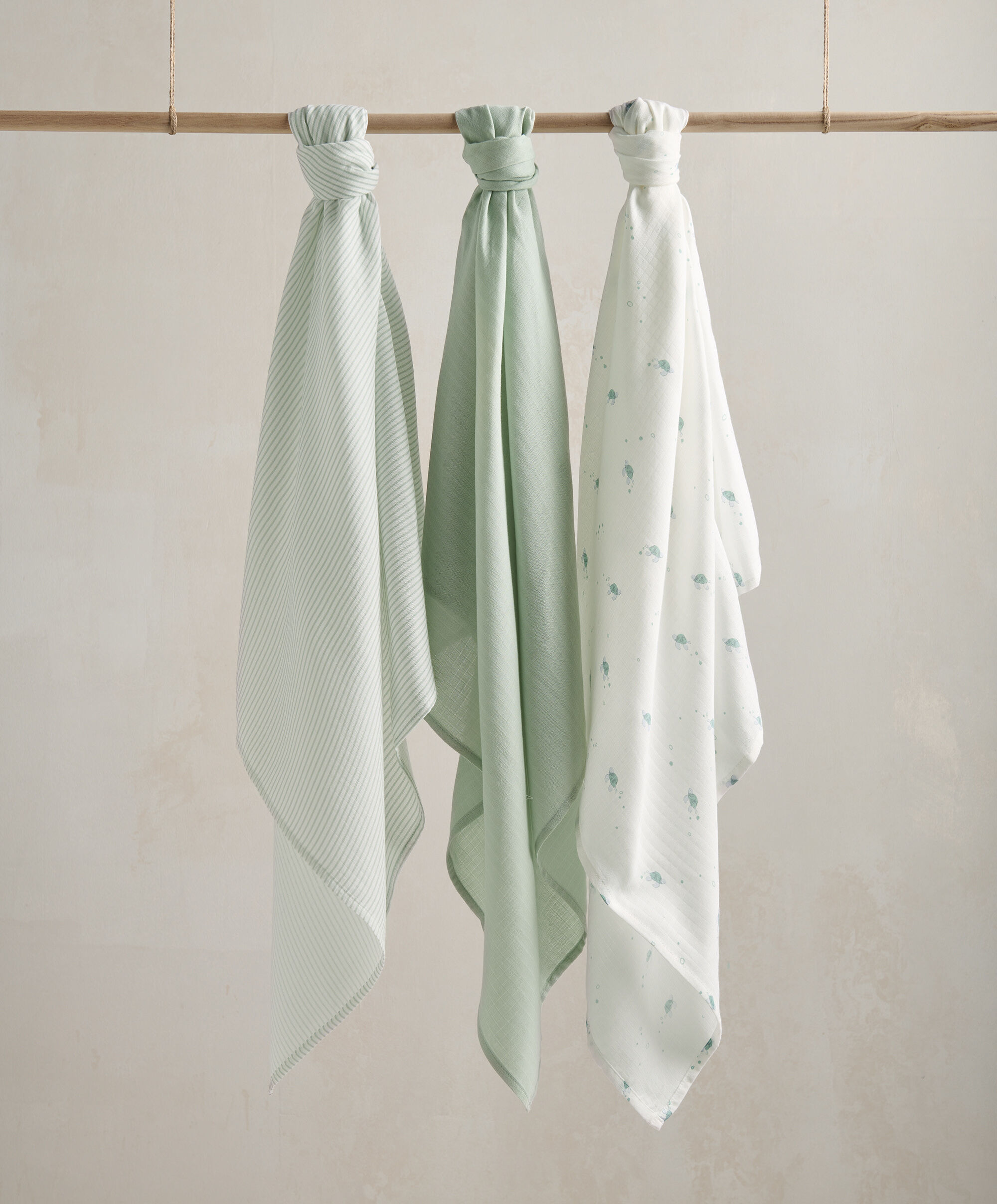 Large Turtle Muslin Cloths - 3 Pack