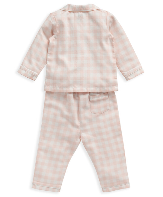 Pink Gingham Woven Pyjamas image number 12