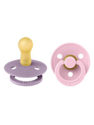 Bibs Colour Pacifier 2 Pack Latex S2 - Lavender / Baby Pink