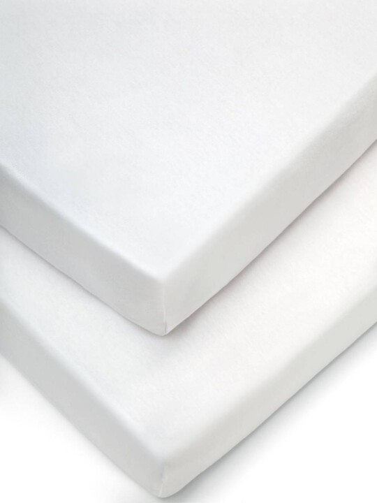 Crib Fitted Sheets (Pack of 2) - White image number 1