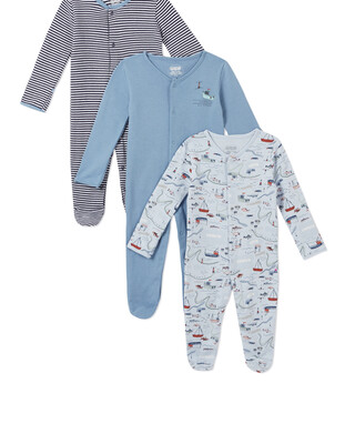 Nauitical Sleepsuits 3 Pack
