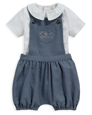 2 Piece Embroidered Dungaree
