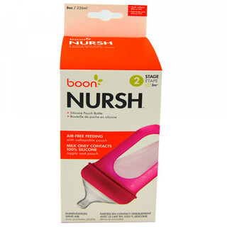Boon - NURSH Silicone Bottle 8oz Pink