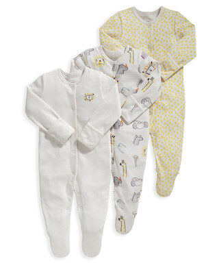 Zoo Pals Sleepsuits 3 Pack