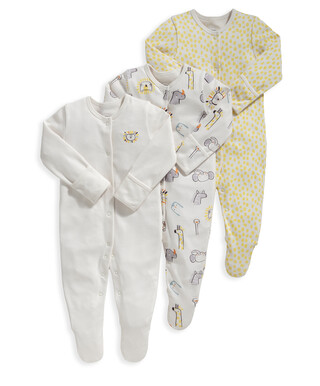Zoo Pals Sleepsuits 3 Pack