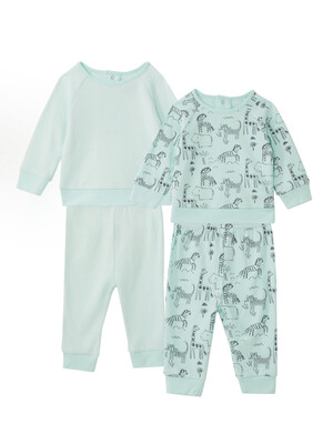 2 Pack Zoo Animals Sleepsuits