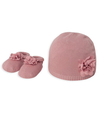 Flower Knit Hat & Booties
