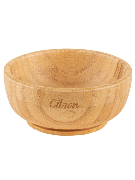 Citron Organic Bamboo Bowl 300ml Suction + Spoon Dusty Blue image number 5
