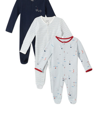 Lighthouse Sleepsuits 3 Pack
