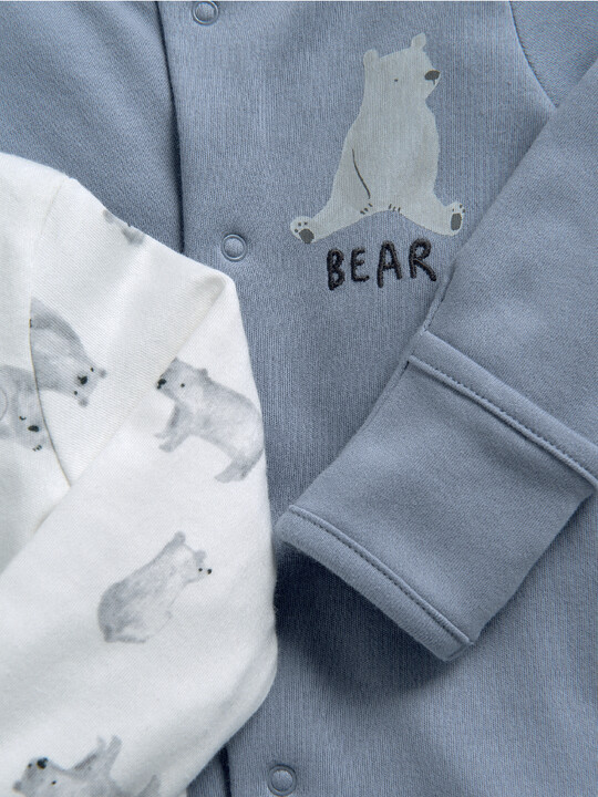 Bear Print Sleepsuits - 3 Pack image number 3