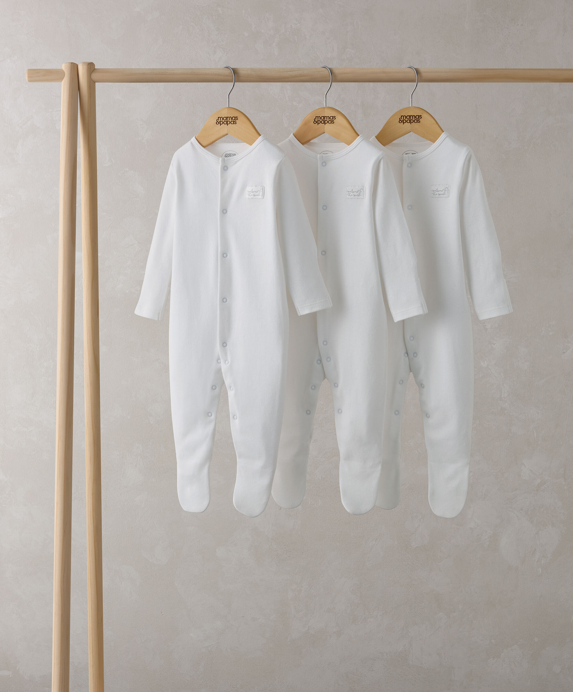 Organic Sleepsuits (Set of 3) - White