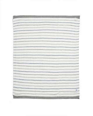 Blanket Knitted - Blue Stripe