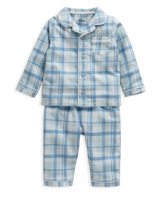 Blue Gingham Check Woven Pyjamas