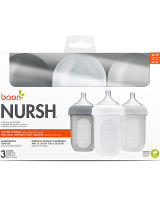 Boon NURSH 8oz Bottle 3pk - Gray Multi