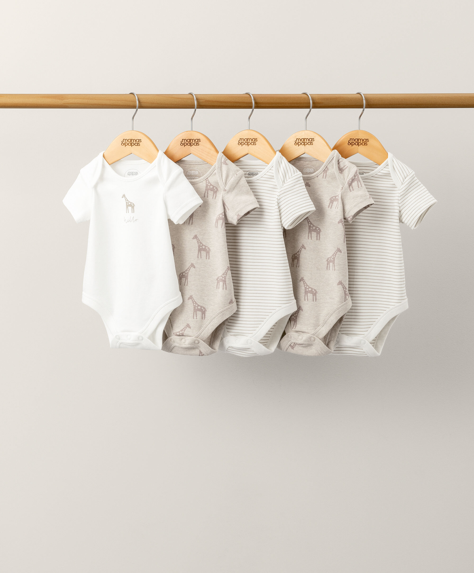 Giraffe Bodysuits (5 pack) - Neutral