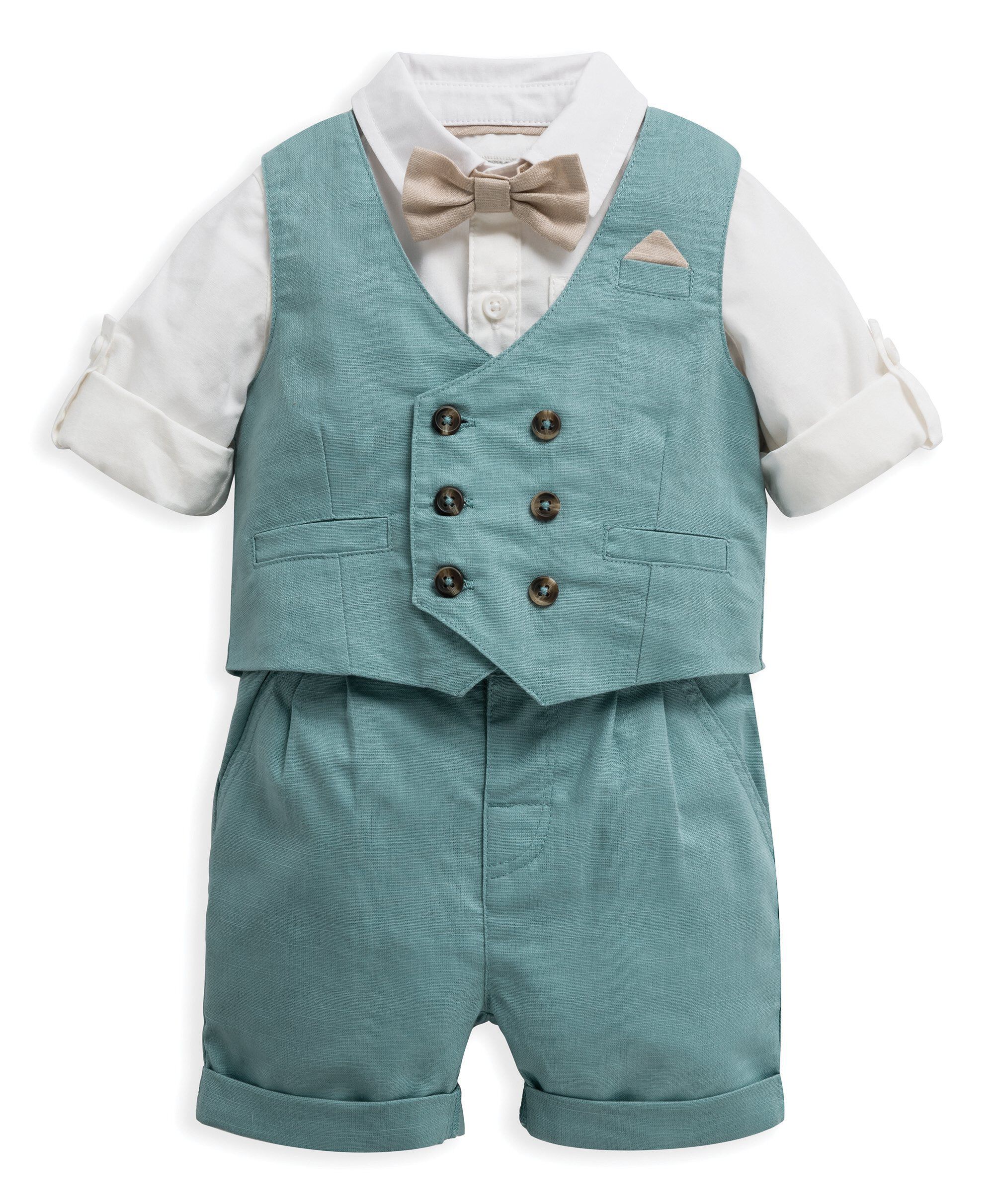 shorts and waistcoat